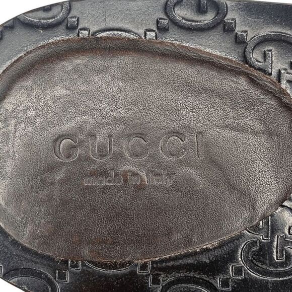 Gucci GG Web Stripe Thong Sandals EU 38.5 US 8.5 Brown Flip Flop Slide Flat Heel - Picture 12 of 13